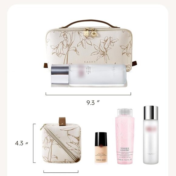 Travel Makeup Bag, Large Capacity Cosmetic Bags for Women, Waterproof Portable P - Picture 6 of 8